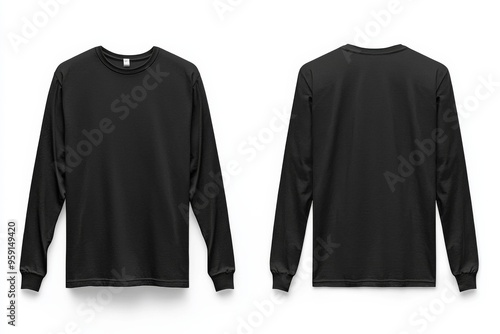 Black long sleeve tshirt mockup isolated created with Generative AI