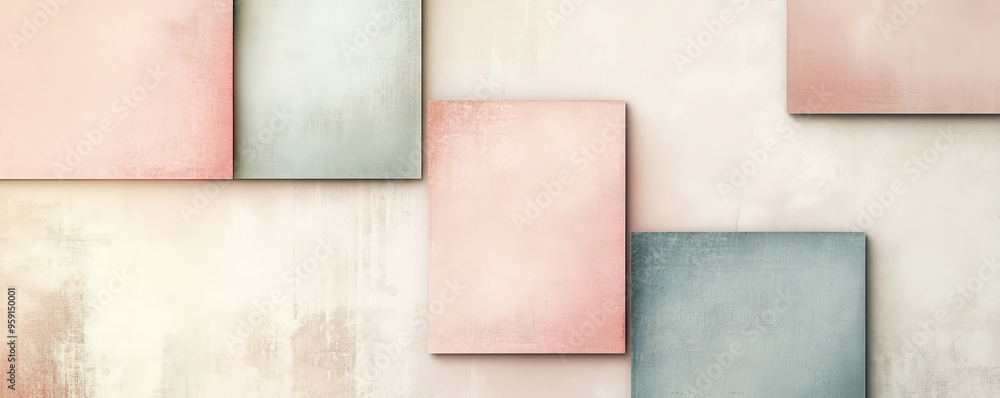 Fototapeta premium A contemporary background with light color blocks in soft, muted shades. The design creates a modern, elegant effect with clean lines and smooth gradients.
