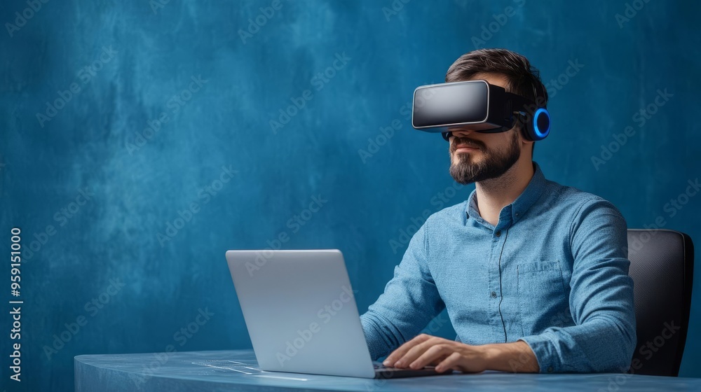 Augmented reality frameworks, developer coding, futuristic workspace, blue accents Augmented reality frameworks, developer coding, futuristic workspace, blue accents