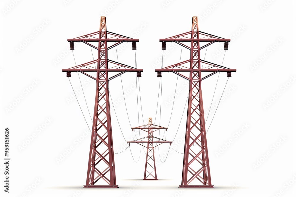 Power line icon, electric main 3d realistic symbol, electric line minimal emblem, lamps, power line pictogram Power line icon, electric main 3d realistic symbol, electric line minimal emblem, lamps, power line pictogram