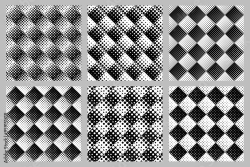 Seamless  circle pattern background set - abstract vector graphic