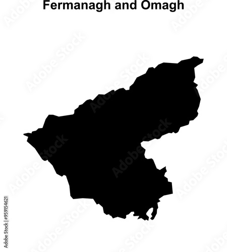 Fermanagh and Omagh blank outline map photo