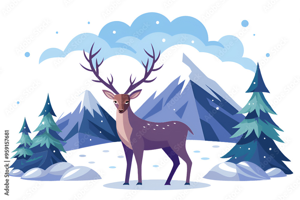 landscape with deer landscape with deer
