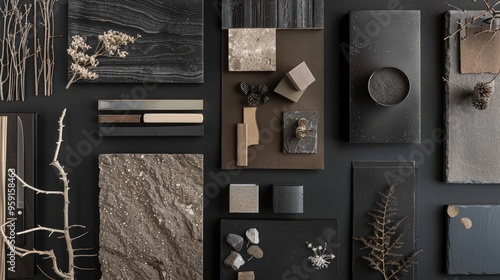 Black, White, and Brown Textures & Patterns: A Minimalist Still Life