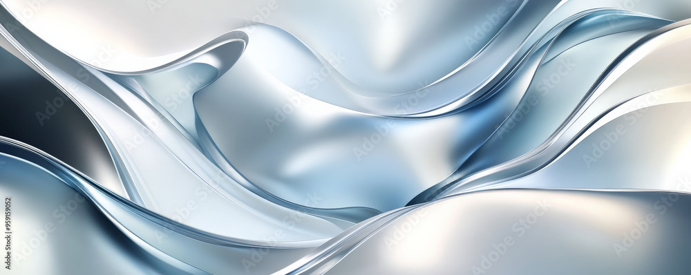 A sophisticated 3D background with gradient ribbons in shades of silver, white, and pale blue. The ribbons twist and turn with a smooth, elegant appearance. A sophisticated 3D background with gradient ribbons in shades of silver, white, and pale blue. The ribbons twist and turn with a smooth, elegant appearance.