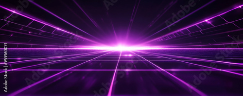 Sleek modern web design backdrop featuring a dark, matte background with glowing, neon purple lines forming an abstract grid. The design is futuristic and dynamic, ideal for tech-related content.