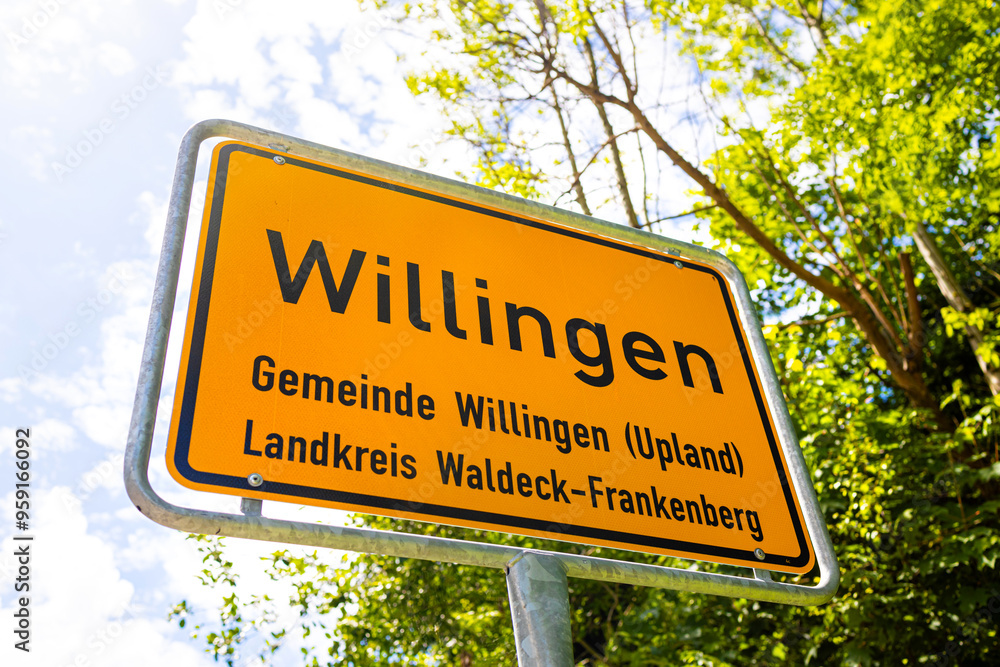 town sign of willingen germany town sign of willingen germany