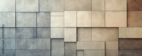 A minimalist wall background with a grid of light color blocks in varying muted tones. The design creates a sophisticated, subtle texture with a contemporary aesthetic.