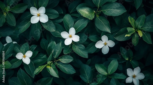 white petaled flowers with green leaves photo