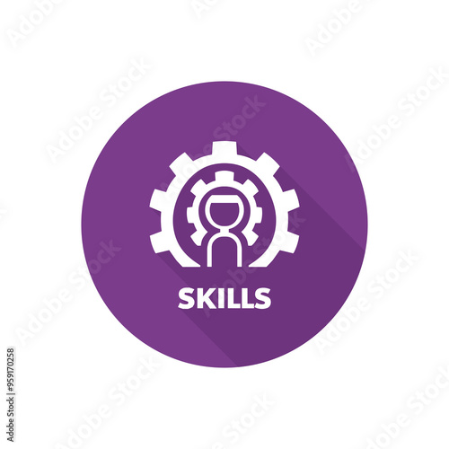 Skills icon sign. Skilled employee icon. Talents and abilities. Leadership capability development. Faculties. Skill, icon, technical
