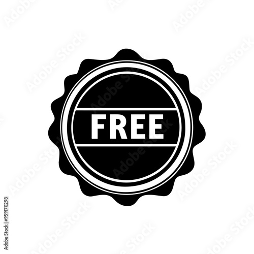 Free vector label illustration. Free sticker, badge, tag. Free, icon, charge, action, advertisement, advertising, background, badge, banner, best, bonus