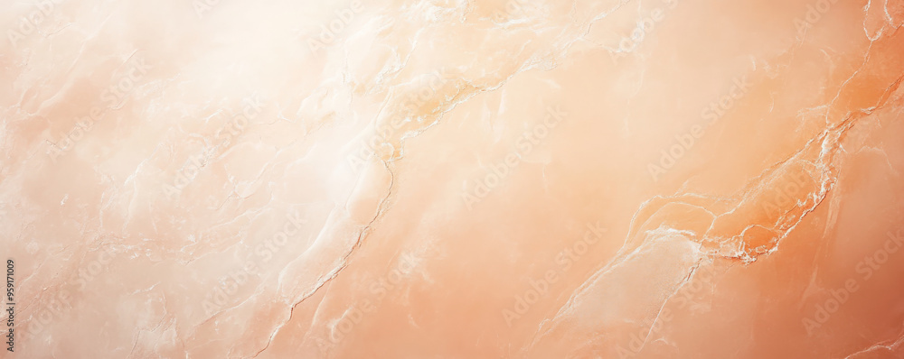 Fototapeta premium A light apricot-colored surface with a smooth, polished texture. The warm pastel hue and sleek texture add a modern and clean feel to the background.