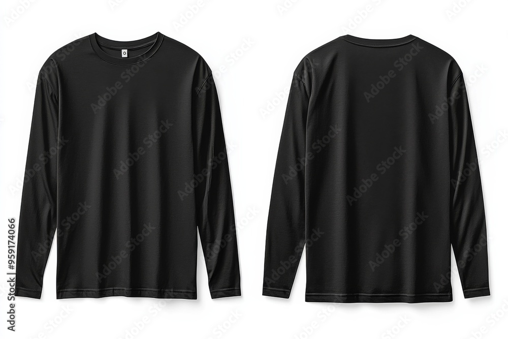 Black long sleeve tshirt mockup isolated created with Generative AI Black long sleeve tshirt mockup isolated created with Generative AI