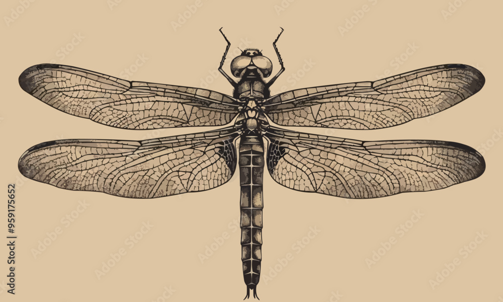 A linear vector of a dragonfly. A linear vector of a dragonfly.