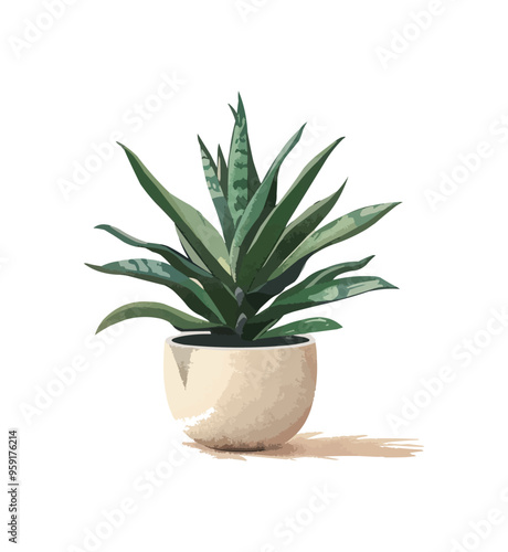 A minimalist vector of a houseplant.