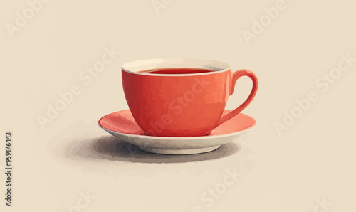 A minimalist vector of a teacup.