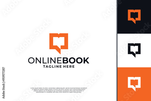 Book order logo, Book chat logo design