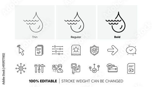 Cursor, Hydroelectricity and Loyalty ticket line icons. Pack of Spanner tool, Approved, Metro map icon. Filter, Multichannel, Repairman pictogram. 24h service, Confirmed, Correct way. Vector