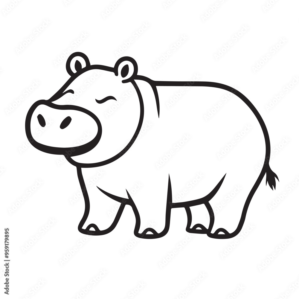 hippo in cartoon, doodle style . Image for t-shirt, web, mobile apps and ui. Isolated 2d vector illustration in logo, icon, sketch style, Eps 10, black and white. AI Generative hippo in cartoon, doodle style . Image for t-shirt, web, mobile apps and ui. Isolated 2d vector illustration in logo, icon, sketch style, Eps 10, black and white. AI Generative
