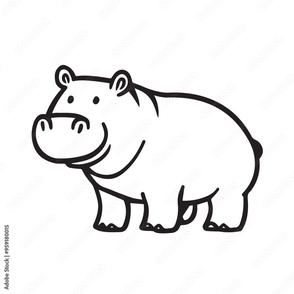 hippo in cartoon, doodle style . Image for t-shirt, web, mobile apps and ui. Isolated 2d vector illustration in logo, icon, sketch style, Eps 10, black and white. AI Generative hippo in cartoon, doodle style . Image for t-shirt, web, mobile apps and ui. Isolated 2d vector illustration in logo, icon, sketch style, Eps 10, black and white. AI Generative