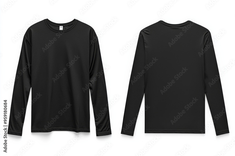 Black long sleeve tshirt mockup isolated created with Generative AI Black long sleeve tshirt mockup isolated created with Generative AI