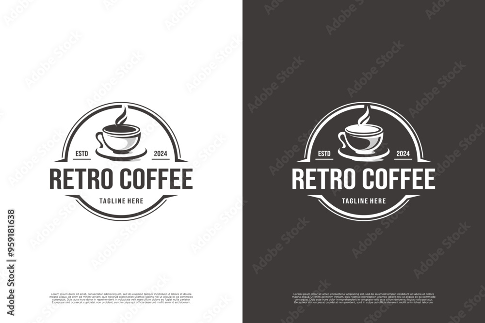 Fototapeta premium Retro coffeehouse logo design badge