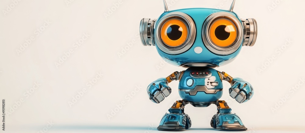 Whimsical Cartoon Robot Character Illustration Whimsical Cartoon Robot Character Illustration
