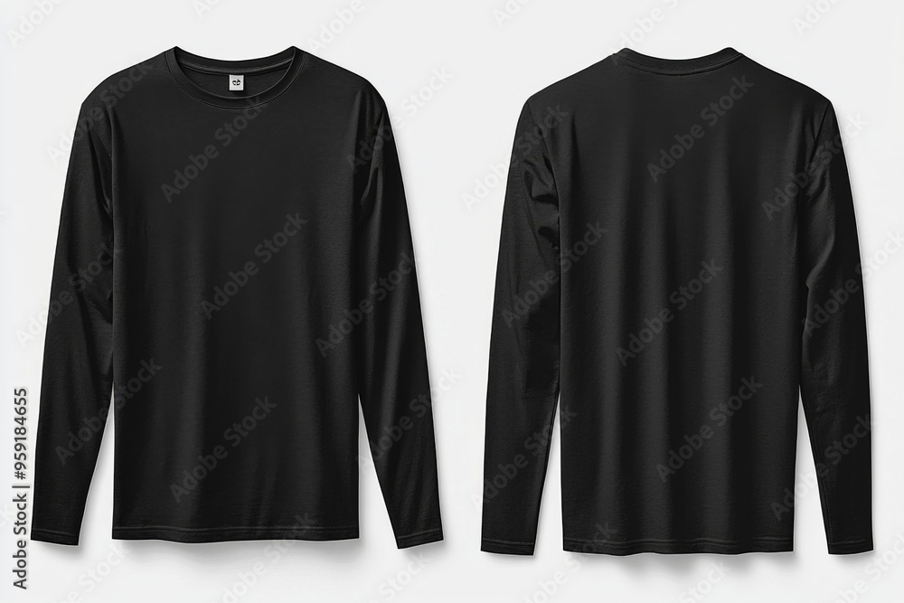 Black long sleeve tshirt mockup isolated created with Generative AI Black long sleeve tshirt mockup isolated created with Generative AI