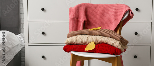 Warm sweaters with autumn l...