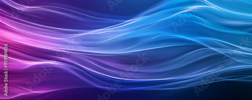 A contemporary background with flowing light lines in shades of cyan and purple. The lines create a smooth, flowing pattern that adds depth and sophistication.