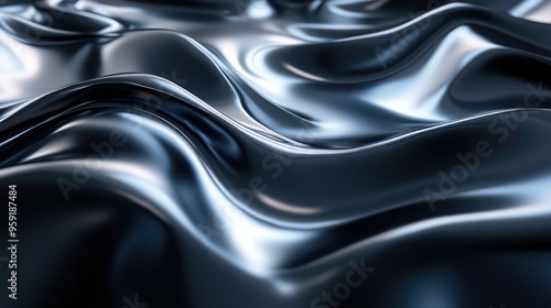 Metallic wave abstract backdrop 3D representation