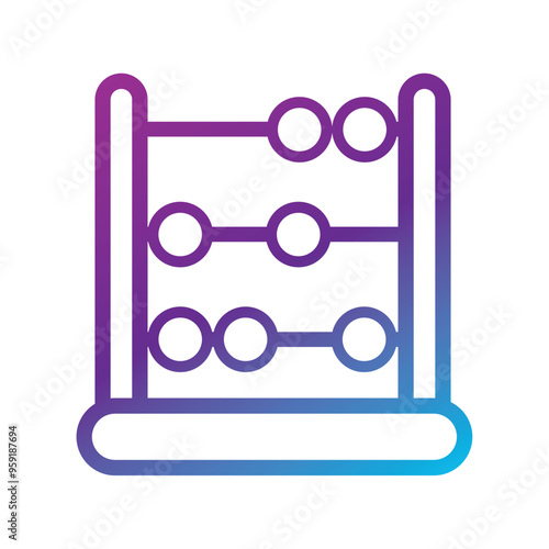 Gradient abacus icon in purple and blue tones Vector