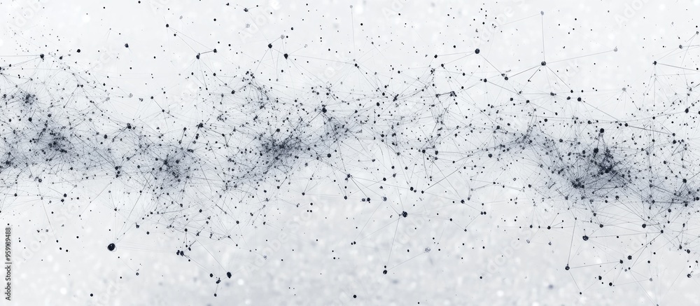 Abstract white background with a high tech network design Cyberspace grid and starry texture representing outer space 3D digital illustration Abstract white background with a high tech network design Cyberspace grid and starry texture representing outer space 3D digital illustration