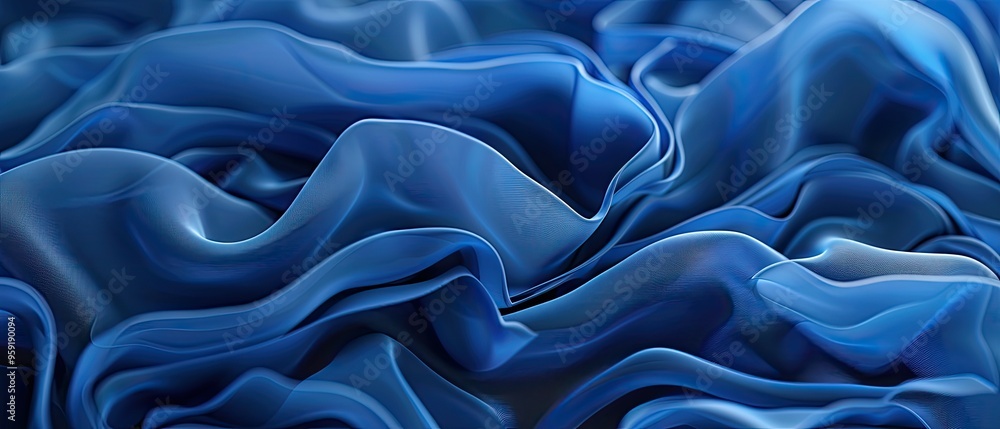 Obraz premium Abstract Blue Draped Fabric Background