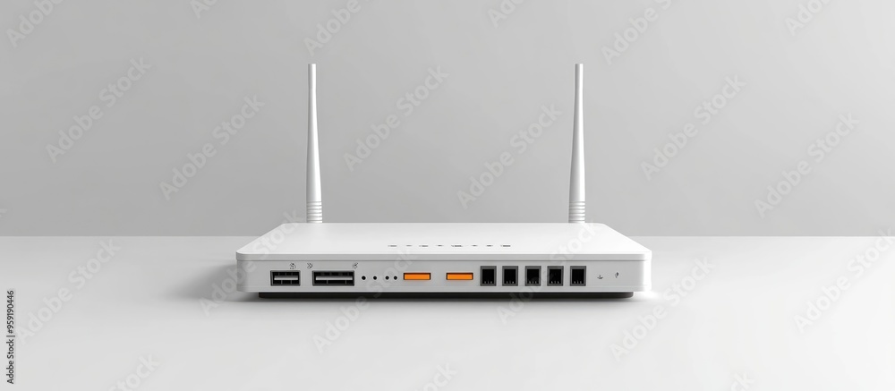 Wireless internet router on a plain white background Wireless internet router on a plain white background