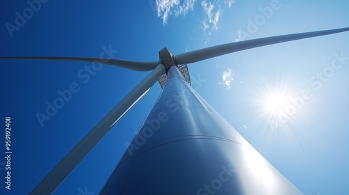 Forefront of a modern windmill's apex photo