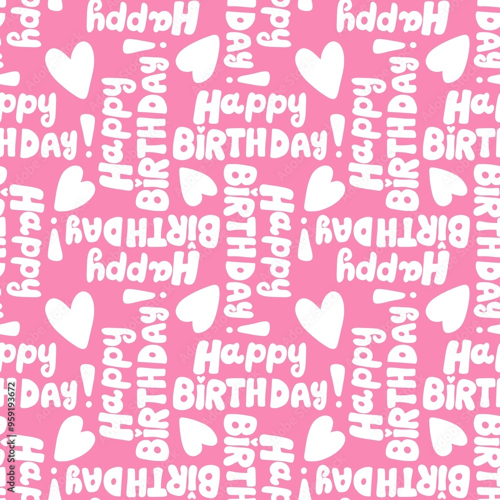 Birthday seamless pattern for wrapping paper and fabrics and linens Birthday seamless pattern for wrapping paper and fabrics and linens