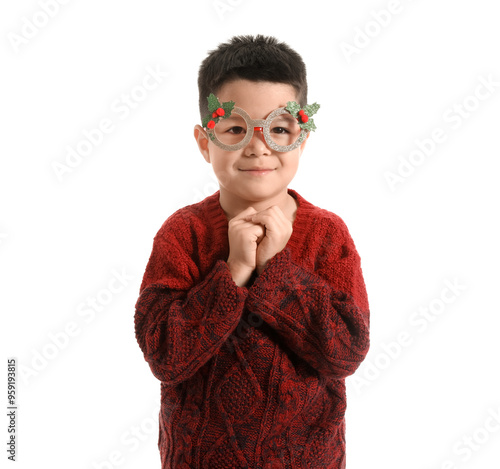 Cute little boy in paper ey...