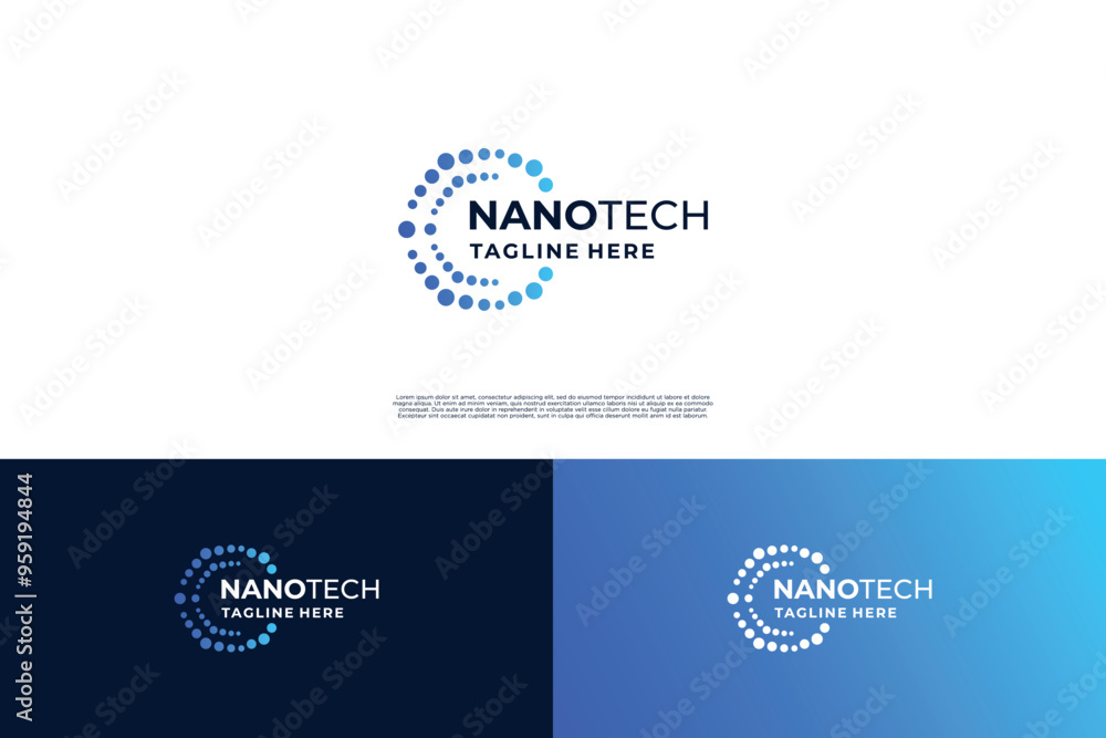 Nanotechnology logo design. Science logo design Nanotechnology logo design. Science logo design