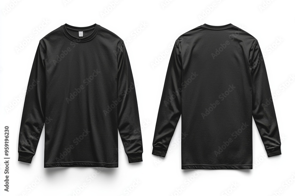 Black long sleeve tshirt mockup isolated created with Generative AI Black long sleeve tshirt mockup isolated created with Generative AI