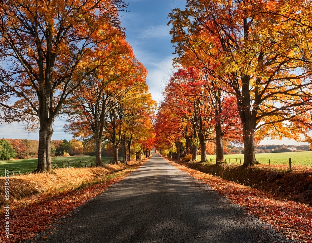 Naklejka premium 美しい秋の紅葉した風景