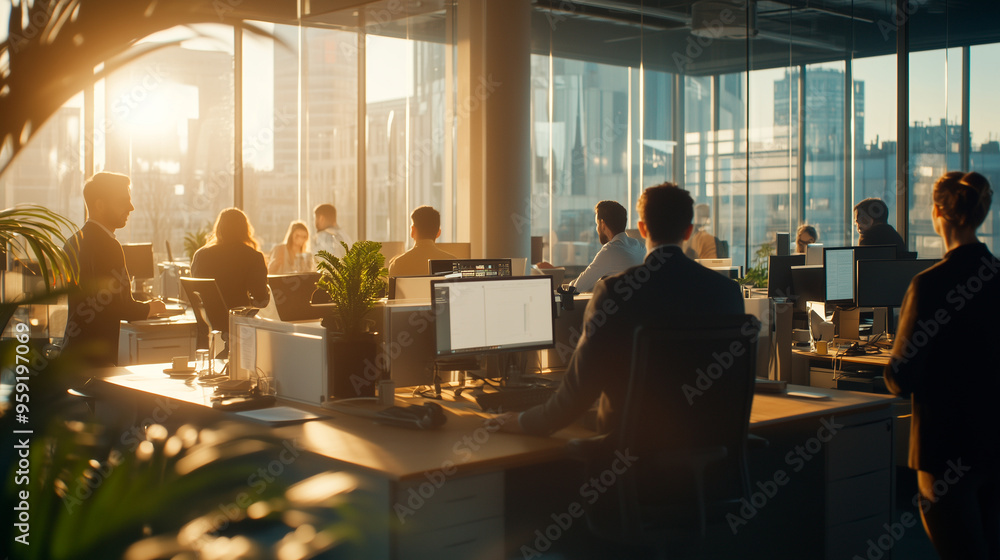 Professionals working in a modern office with natural light Professionals working in a modern office with natural light