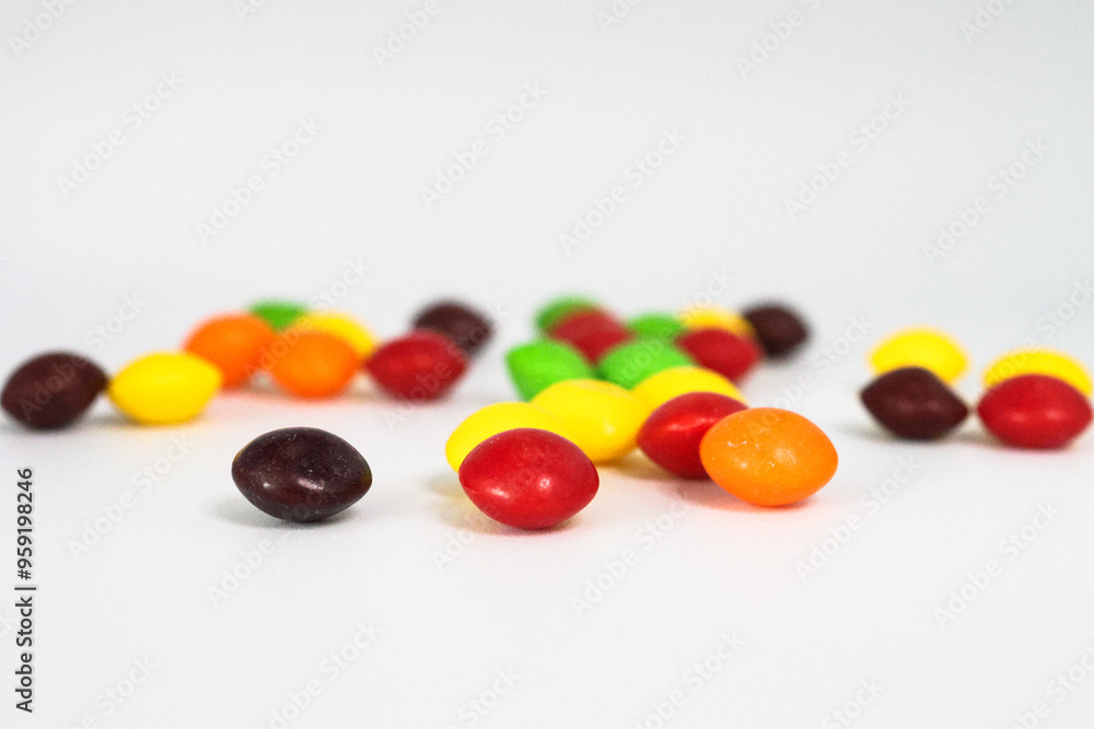 Colorful jelly beans in white background Colorful jelly beans in white background