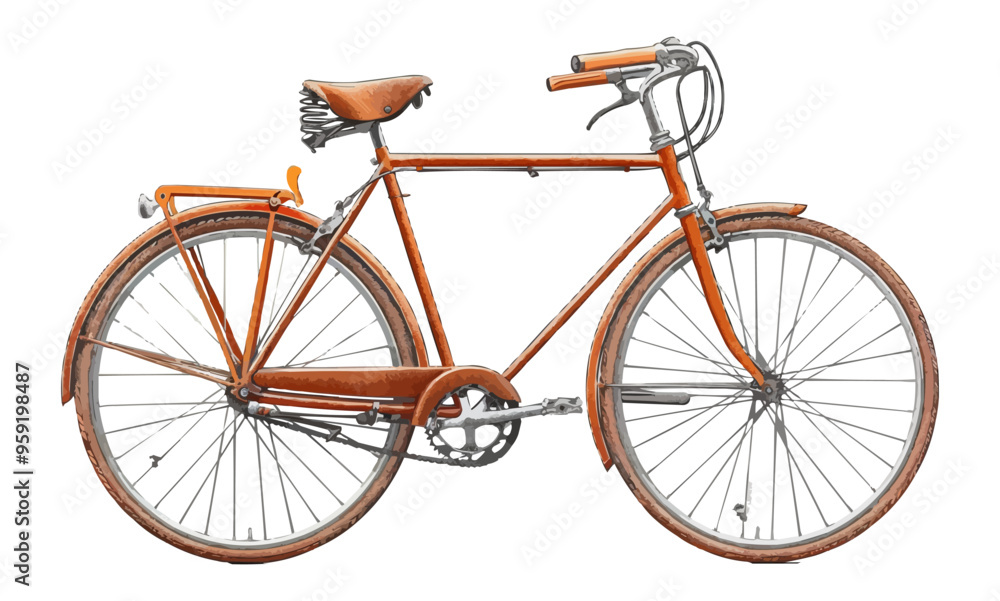 An isolated vector of a classic bicycle. An isolated vector of a classic bicycle.