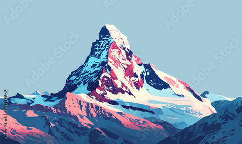 A minimalist vector of a mountain peak.