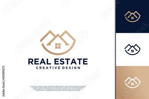 Simple house logo design. Real estate logo inspiration