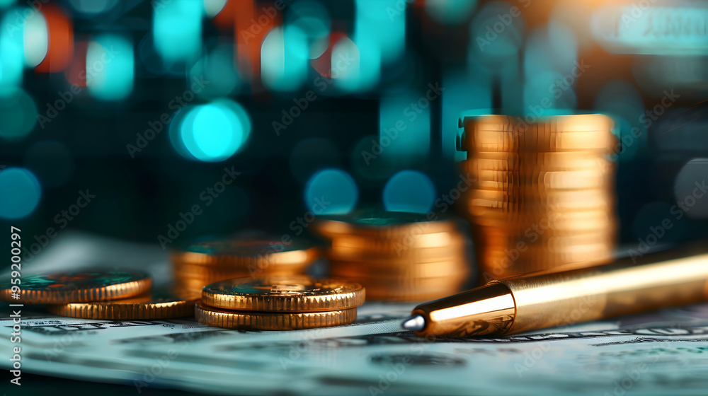 Economy And Finance Background With Money Coins