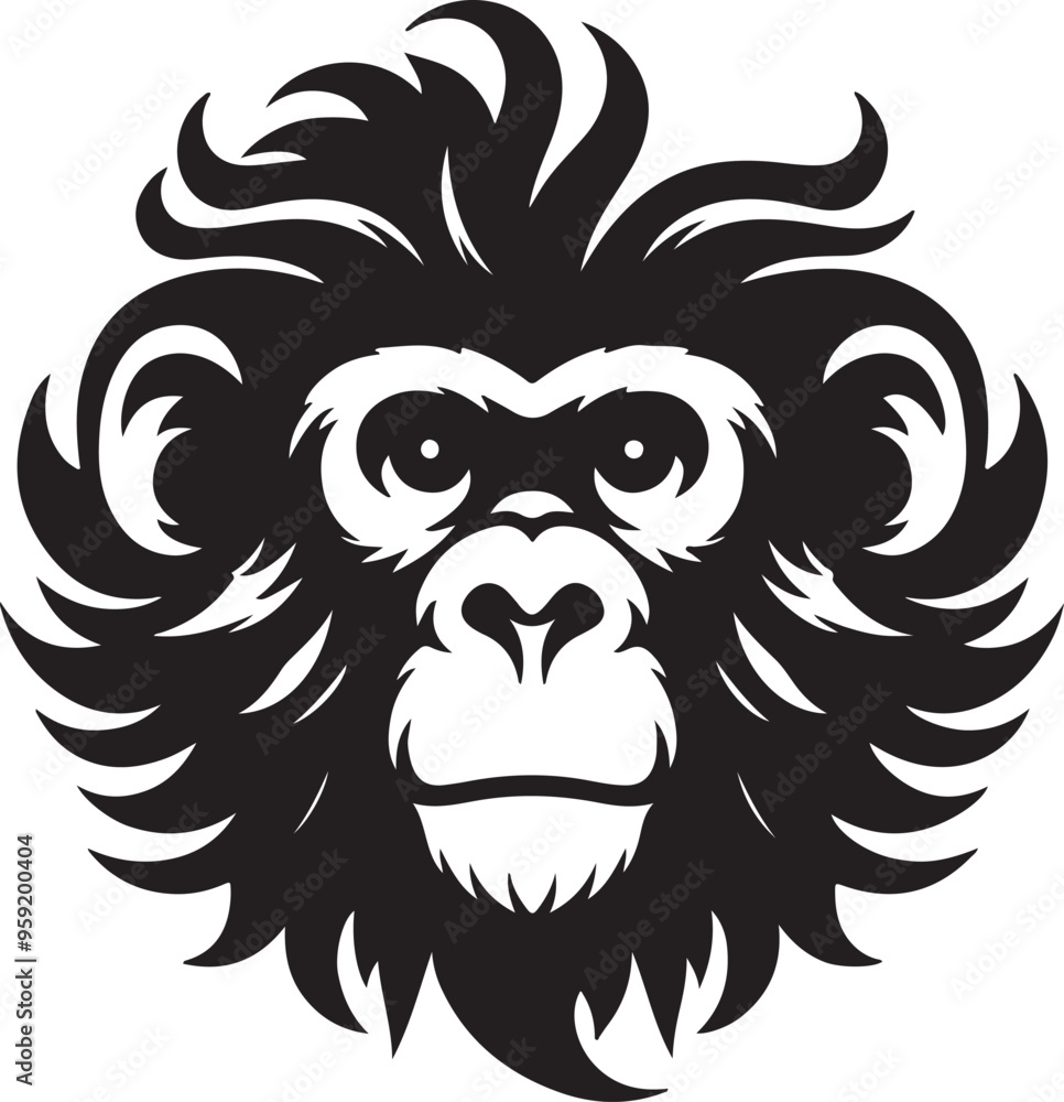 Fototapeta premium Monkey logo icon vector art illustration 