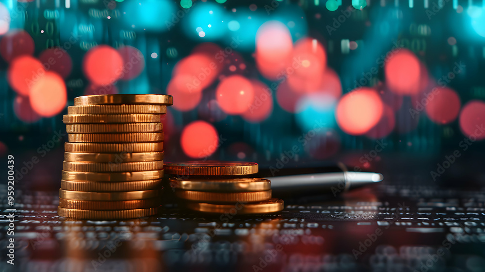 Economy And Finance Background With Money Coins
