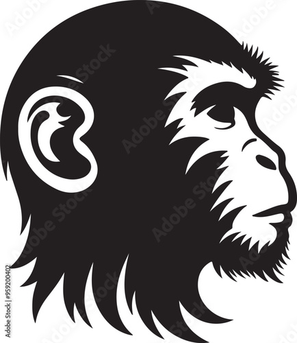 Monkey logo icon vector art illustration  photo